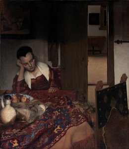 Uyuyan Kız - Tablo Johannes Vermeer (Vermeer de Delft) (1632-1675), tuval üzerine yağlı boya