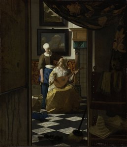 Aşk Mektubu, c.1669-70 (tuval üzerine yağlı boya) by Johannes Vermeer