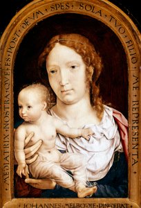 Çocuklu bakire. Carondelet diptych (panelde yağ by Jan (c.1472 c.1533) Gossaert