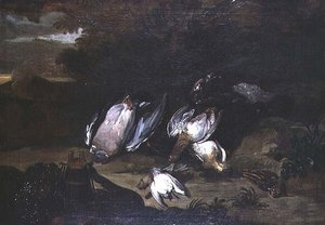Ölü oyunun natürmort by Jan (circle of) Fyt
