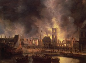 Eski Belediye Binasındaki Büyük Yangın, Amsterdam, 1652, 17. yüzyıl