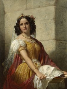 Vaftizci Yahya'nın başı ile Salome by Jan Adam Kruseman (signed by artist)