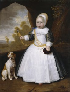 Köpekli Bir Çocuğun Portresi by Jan Albertsz Rootius