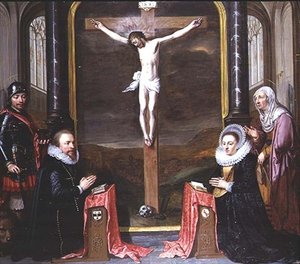 Donörlerin Portreleri ile Bir Çarmıha Gerilme Adriaen Meusyenbroeck ve Karısı Anna Elant, St. Adrian ve St. Elizabeth