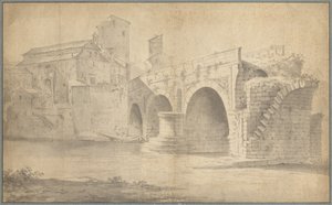 Ponte Rotto, Roma'nın görünümü by Jan Asselyn