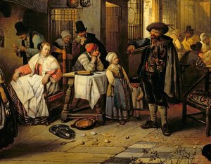 Kör kemancılı bir meyhanenin içi, 1844 (panel) (76798 detayı)