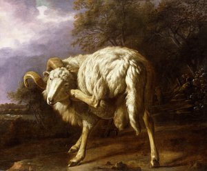 Ormanlık Bir Peyzajda Bir Koç, by Jan Baptist Weenix