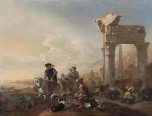 Harabelerin Yakınındaki Avcılar by Jan Baptist Weenix