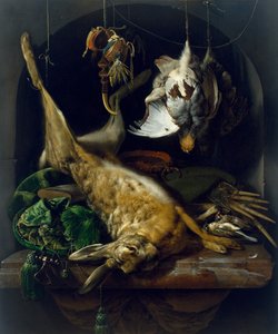 Bir Nişte Ölü Bir Tavşan, Keklikler ve Diğer Kuşlar ile Natürmort, c.1675