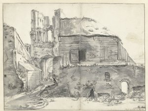 Bir harabeye yakın ev by Jan Baptist Weenix