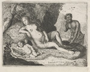 Uyuyan Venüs bir satir tarafından gözetlendi by Jan Barentsz. Muyckens