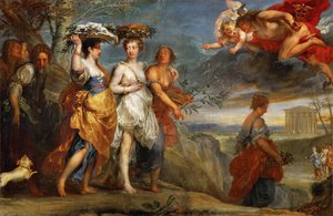 Mercure rencontre Herse - Merkür, Herse ile buluşuyor - Jan Boeckhorst (1604-1668). Tuval üzerine yağlıboya