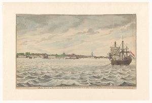 Seylan'daki Colombo kasabası, 1785 yılında, Yıkılan Kilisesi ve yeniden inşa edilmekte olan Kulesi ile Yollardan kuzeyden bakıldığında. (nesne üzerindeki başlık) by Jan Brandes (signed by artist)