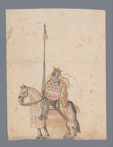 At sırtında bir şövalye taslağını by Jan Brandes