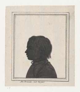 Silhouetportret van Jan Brandes genç by Jan Brandes