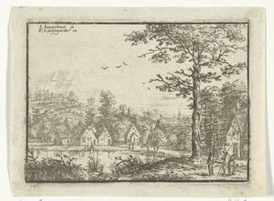 Bir göl boyunca evler by Jan Carel Immenraet
