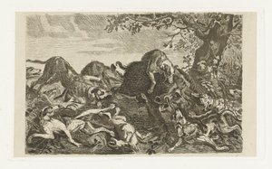 Yaban domuzu için köpek avı by Jan Cassiers