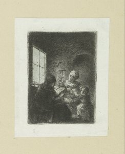 Gezin bij het raam Komplet Gravür Çalışması, John Chalon / Oeuvre Complette des Eaux Fortes par Jean Chalon (seri başlığı) by Jan Chalon