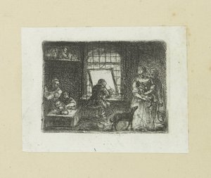 İç van een prentatelier Komplet Gravür Çalışması, John Chalon / Oeuvre Complette des Eaux Fortes par Jean Chalon (seri başlığı)