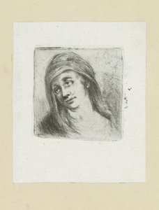 Jonge vrouw hoofddoek ile tanıştı Komplet Gravür Çalışması, John Chalon / Oeuvre Complette des Eaux Fortes par Jean Chalon (seri başlığı) by Jan Chalon