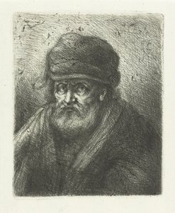 Sakallı ve şapkalı yaşlı adam by Jan Chalon