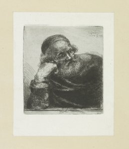 Sağ koluna yaslanmış yaşlı adam Komple Gravür Çalışması, John Chalon / Oeuvre Complette des Eaux Fortes, Jean Chalon (seri başlığı) by Jan Chalon