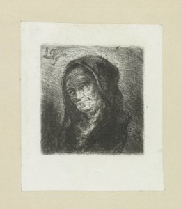 Oude vrouw bir araya geldi zwarte sluier Komplet Gravür Çalışması, John Chalon / Oeuvre Complette des Eaux Fortes par Jean Chalon (seri başlığı) by Jan Chalon