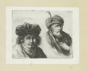 Twee mannen tulband içinde çapa koyar Komplet Gravür Çalışması, John Chalon / Oeuvre Complette des Eaux Fortes par Jean Chalon (seri başlığı) by Jan Chalon