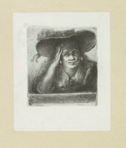Vrouw bir araya geldi ronde hoed The Compleat Work of Gravürler by John Chalon / Oeuvre Complette des Eaux Fortes par Jean Chalon (seri başlığı) by Jan Chalon