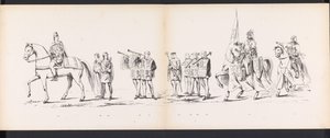 Leiden Öğrencilerinin Maskeli Balosu, 1865 (Levha 6) Leiden öğrenci birliklerinin üyeleri tarafından Leidsche Hoogeschool'un 290. yıldönümünü kutlamak amacıyla 6 Haziran 1865'te düzenlenen kostümlü tören alayı: by Jan Daniël Cornelis Carel Willem baron de Constant Rebecque