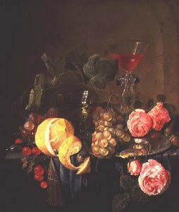 Meyve ve Çiçeklerin Natürmortu (tuval üzerine yağlı boya) by Jan Davidsz de Heem