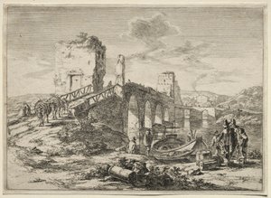 Tiber üzerindeki Molle Köprüsü. by Jan Dirksz Both