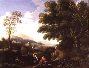 Figürlü Klasik Manzara by Jan Frans van Bloemen