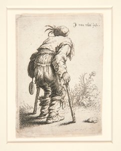 İki Koltuk Değneği Olan Bir Dilenci by Jan Georg van Vliet