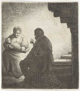 Bir sarmal merdiven tarafından oturan aile by Jan Gillisz. van Vliet