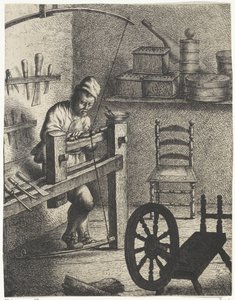 Torna tezgahının arkasındaki işçi Meslekler (dizi adı) by Jan Gillisz. van Vliet