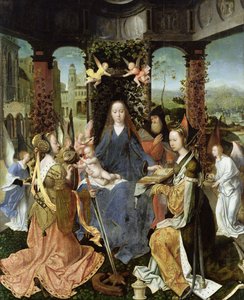 Madonna ve Çocuk, Mary Magdalene ve St. Catherine ile by Jan Gossaert