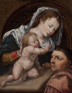 Meryem, bebek İsa ve tablonun bağışçısı ile by Jan Gossaert