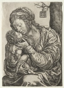 Bir Ağacın Altında Oturan Bakire by Jan Gossaert