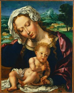 Manzaradaki Bakire ve Çocuk by Jan Gossaert