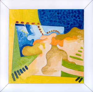 Kare İçinde Bir Meydanda Biyolojik Formlar, 2006 (tahta üzerine yağlı boya) by Jan Groneberg