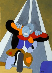 Easy Riding, 2009 (tuval üzerine yağlı boya) by Jan Groneberg