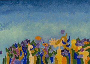 Şarap Kraliçesinin tahta çıkışı, 2007 (tuval üzerine yağlı boya) by Jan Groneberg