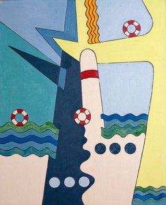Dalgaları evcilleştiren makineler, 2006 (tahta üzerine yağlı boya) by Jan Groneberg