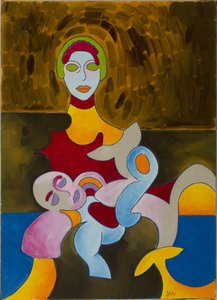 Pieta, 2009 (tuval üzerine yağlı boya) by Jan Groneberg