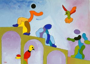 Geldiğimiz yere yükselen 2009 (tuval üzerine yağlıboya) by Jan Groneberg