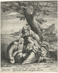 Elizabeth ve Vaftizci Yahya ile Kutsal Aile by Jan Harmensz. Muller