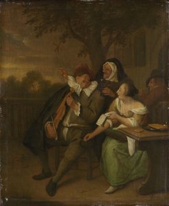 Kötü şirkette kemanlı adam by Jan Havicksz. Steen (copy after)