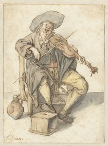 şarkı söyleyen kemancı by Jan Havicksz. Steen