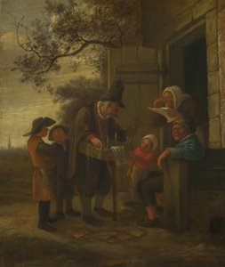 Bir Kulübenin Dışında Gözlük satan bir Pedlar, c. 1653 by Jan Havickszoon Steen